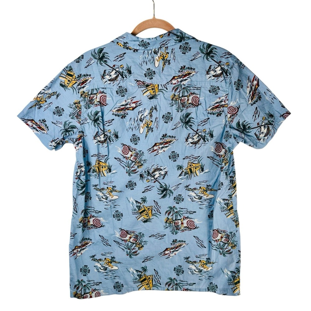 Pendleton Aloha Hawaiian Shirt Mens Large Loose Fit Surfing Palm Trees Blue - Picture 3 of 6